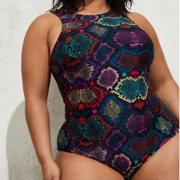 torrid Other - Torrid Active Wireless High Neck Open Back One Peice Swimsuit Size 2